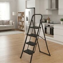 VESTA ΤΙΚΟ Σκαλοσκαμπό Μεταλλικό 45x90x126cm με 4 Σκαλιά MAX Αντοχή 150kg Βάρος 5.9kg Μαύρο