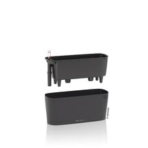 LECHUZA Delta10 Επιτραπέζια Γλάστρα 30x11x13cm Αυτοποτιζόμενη με Δοχείο Φύτευσης Basalt Grey Ματ Γερμανίας RedDot Award 2009/Designpreis Deutchland 2010