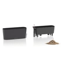 LECHUZA Delta10 Επιτραπέζια Γλάστρα 30x11x13cm Αυτοποτιζόμενη με Δοχείο Φύτευσης Basalt Grey Ματ Γερμανίας RedDot Award 2009/Designpreis Deutchland 2010