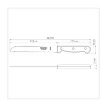 TRAMONTINA Μαχαίρι Ψωμιού με Οδοντωτή Λεπίδα 17.7cm  (7") και Ξύλινη Χειρολαβή  Polywood