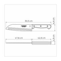 TRAMONTINA Μαχαίρι Γενικής Χρήσης Santoku με Λεπίδα 17.6cm και Ξύλινη Χειρολαβή Polywood