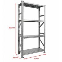 Metalsistem Dexion Γαλβανιζέ Ραφιέρα 90x32x200cm Αντοχή 195kg / Ράφι με 4 Ράφια