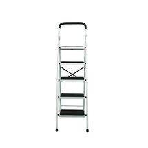VESTA Σκαλοσκαμπό Μεταλλικό 48x92x158cm με 5 Σκαλιά MAX Αντοχή 150kg Βάρος 10.2kg PLUS Λευκό LY305