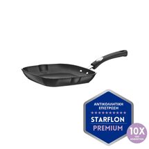 TRAMONTINA Τηγάνι Grill Monaco Ø24 με Αντικολλητική Επίστρωση Starflon Premium - 1.5lt Μαύρο
