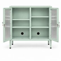 STEELEN COLOR Μεταλλική Ντουλάπα 80x40x90cm Πάχους 0.8mm Εσωτερικού Χώρου Βιτρίνα με Τζάμι και Πόδια Pastel Green