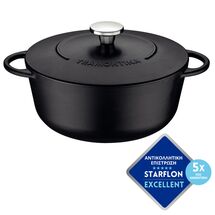 TRAMONTINA Μαντεμένια Κατσαρόλα Trento Induction Ø28cm 6lt με Εμαγιέ Εξωτερικό & Αντικολλητική Επίστρωση Starflon Excellent 5.3kg