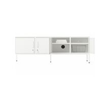 STEELEN COLOR Μεταλλικό Ντουλάπι -Έπιπλο Τηλεόρασης 160x45x55cm Πάχους 0.7mm Εσωτερικού Χώρου με Πόδια Cotton White