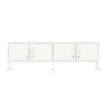 STEELEN COLOR Μεταλλικό Ντουλάπι -Έπιπλο Τηλεόρασης 160x45x55cm Πάχους 0.7mm Εσωτερικού Χώρου με Πόδια Cotton White