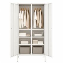 STEELEN COLOR Μεταλλική Ντουλάπα 90x55x190cm Πάχους 0.4mm Εσωτερικού Χώρου με Πόδια Cotton White