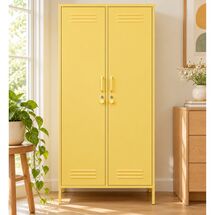 STEELEN COLOR Μεταλλική Ντουλάπα 90x55x190cm Πάχους 0.4mm Εσωτερικού Χώρου με Πόδια Butter Yellow