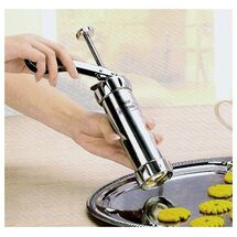 SHULE Μπισκοτομηχανή και Κορνέ 2σε1 με 20 Κεφαλές για Μπισκότα και 4 για Κορνέ Διάμετρος 6cm