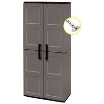 ARTPLAST Ιταλίας Πλαστική Ντουλάπα 68x37x163cm 16kg με Μεταλλικούς STRONG Μεντεσέδες 5 Αποθηκευτικοί Χώροι FREELINE