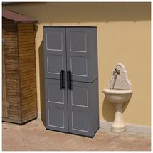 ARTPLAST Ιταλίας Πλαστική Ντουλάπα 68x37x163cm 16kg με Μεταλλικούς STRONG Μεντεσέδες 5 Αποθηκευτικοί Χώροι FREELINE