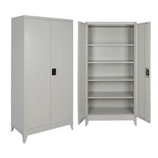 STEELEN Μεταλλική Ντουλάπα 70x40x181cm Πάχους 0.6mm/0.8mm (πάτωμα) Γαλβανιζέ με 4 Ράφια και Ρυθμιζόμενα Πόδια - 5 Αποθηκευτικοί Χώροι