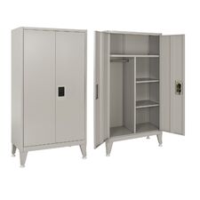 STEELEN LITE Μεταλλική Ντουλάπα 90x40x190cm Πάχους 0.4mm με Χώρισμα και Ρυθμιζόμενα Πόδια - 5 Αποθηκευτικοί Χώροι