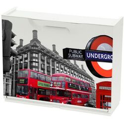 Παπουτσοθήκη Πλαστική Συναρμολογούμενη 51x17,3x41cm για 3 Ζευγάρια UNIKA Decor London Red Bus