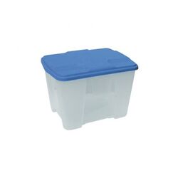 Κουτί Αποθήκευσης 40x30x26cm Πλαστικό 24lt Βάρος 1kg Διάφανο με Μπλε Καπάκι Artplast Ιταλίας