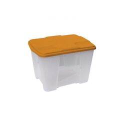Κουτί Αποθήκευσης 40x30x26cm Πλαστικό 24lt Βάρος 1kg Διάφανο με Πορτοκαλί Καπάκι Artplast Ιταλίας