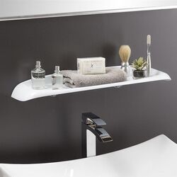 Εταζέρα - Ράφι Μπάνιου 60x15.5x6.5cm Πλαστική Επιτοίχια με Βίδες Λευκή BAMA Ιταλίας