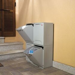 Κάδος Ανακύκλωσης Απορριμμάτων Κουζίνας 34x29x47cm 46+20lt Πλαστικός Γκρί ARTPLAST Ιταλίας