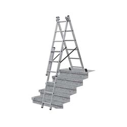 Σκάλα Αλουμινίου 3x6 Σκαλιά Επαγγελματική 3.40m Αναπτυσσόμενη Τριπλή με Βάση Στήριξης 9.2kg MAX Αντοχή 150kg