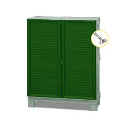 Πλαστική Ντουλάπα 70x39x92cm 11kg με Μεταλλικούς STRONG Μεντεσέδες MASSIF 2 Αποθηκευτικό Χώροι Πράσινο-Γκρι ARTPLAST CONCERT ITALY