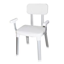 Κάθισμα-Καρέκλα Μπάνιου 54x42x85cm με Ρυθμιζόμενο Ύψος MAX Αντοχή 150kg Βάρος 4.1kg Αλουμινίου-Πλαστικό Λευκό