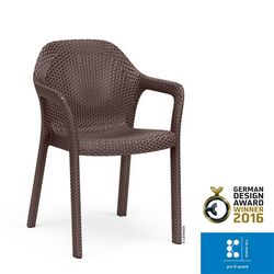 LECHUZA Στοιβαζόμενη Καρέκλα 58x57x84cm Βάρος 6kg Mocha Rattan Γερμανίας German design winner award 2016/pro-k awards winner 2016