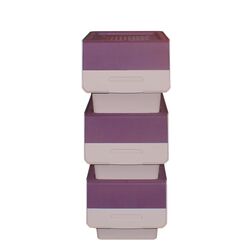 Κουτί Αποθήκευσης Πολυχρηστικό Τριπλό 99lt 35x45x96cm Πλαστικό Με Ρόδες 4.48kg Μωβ-Ροζ Παλ