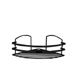 TEKNO-TEL Γωνιακή Ραφιέρα Μπάνιου INOX (Ανοξείδωτο Ατσάλι) 27x19x10cm Βάρος 0.40kg Πάχος Ø5mm Μαύρη