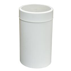 Κάδος Απορριμάτων Πλαστικός 28lt  Ø30x50cm Πολυχρηστικός με Αιωρούμενο Καπάκι Λευκό-Πέτρα