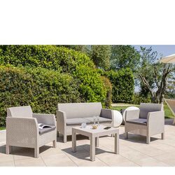 TOOMAX ITALY Καθιστικό-Σαλόνι Κήπου 4 Ατόμων + Τραπέζι Κήπου Πολυπροπυλένιο Rattan Taupe MATILDE 4 SEATS