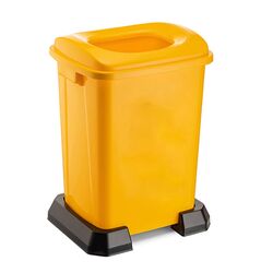 Κάδος Ανακύκλωσης 50lt με Πλαστική Βάση 42.5x35x60cm με Άνοιγμα 23.7x18.7cm στο Καπάκι Πλαστικός 2.07kg Κίτρινο