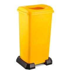 Κάδος Ανακύκλωσης 70lt με Πλαστική Βάση 43x34x71cm με Άνοιγμα 23.7x18.7cm στο Καπάκι Πλαστικός 2.64kg Κίτρινο