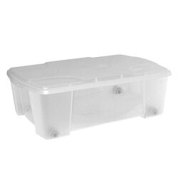 Κουτί Αποθήκευσης 56.5x39x19cm Πλαστικό 26lt με Ρόδες Βάρος 1kg Διάφανο με Διάφανο Καπάκι Artplast Ιταλίας