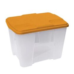 Κουτί Αποθήκευσης 56.5x39x35cm Πλαστικό 51lt με Ρόδες Βάρος 2kg Διάφανο με Πορτοκαλί Καπάκι Artplast Ιταλίας