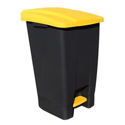 Κάδος Σκουπιδιών 70lt 44x52x73cm 3.7kg Πλαστικός Επαγγελματικός/Οικιακός με Ρόδες και Χειρολαβή Μαύρο - Κίτρινο