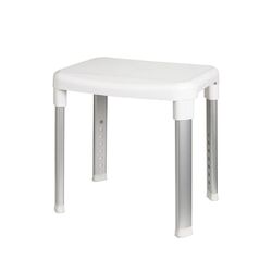 Κάθισμα-Καρέκλα Μπάνιου 34x42x42.cm με Ρυθμιζόμενο Ύψος MAX Αντοχή 130kg Βάρος 3.2kg Αλουμινίου-Πλαστικό Λευκό