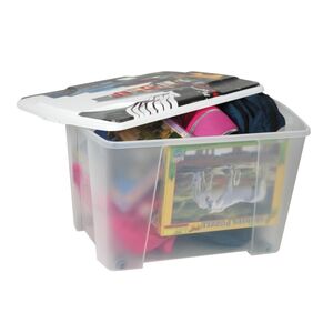 ARTPLAST Ιταλίας Κουτί Αποθήκευσης 56x39x35cm Πλαστικό 55lt Διάφανο Decor New York