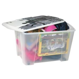 ARTPLAST Ιταλίας Κουτί Αποθήκευσης 56x39x35cm Πλαστικό 55lt Διάφανο Decor ROME