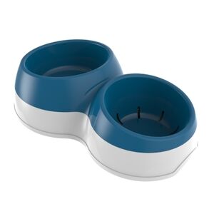 Ταΐστρα Σκύλου-Γάτας 2σε1 33x20x9cm Λευκό-Μπλε BAMA Ιταλίας