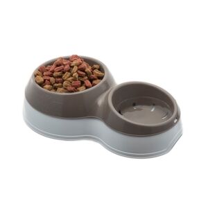 Ταΐστρα Σκύλου-Γάτας 2σε1 44x27x12cm Λευκό-Καφέ BAMA Ιταλίας