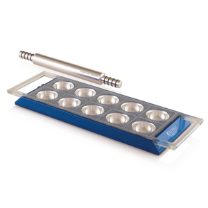 MARCATO Ιταλίας Φόρμα Design 10 θέσεων Μπλε για Ζυμαρικά Ravioli 34x12.5x2cm και Πλάστης