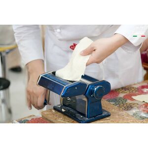 MARCATO Ιταλίας ATLAS150 DESIGN ΑΛΟΥΜΙΝΙΟ Ανοδιωμένο Βαμμένο Μηχανή Φύλλου και Ζυμαρικών 20x20x15.5cm Διαιρούμενη MAX Πλάτος Ζύμης 15cm Βάρος 1.68kg Γαλάζιο