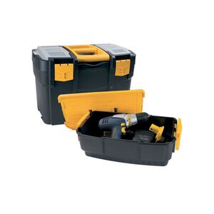 Εργαλειοθήκη Αποσπώμενη 2σε1 Επαγγελματική Πλαστική 40x21x34cm (18.5'') 2όροφη με 2 Ταμπακιέρες και Χειρολαβή Βάρος 2.38kg Μαύρο-Πορτοκαλί Artplast Ιταλίας