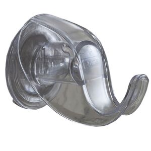 Άγκιστρο - Κρεμάστρα Μπάνιου Σετ 2 Τεμαχίων 7.1x9.1x7.3cm Πλαστικό Επιτοίχιο με Βίδες Διάφανο BAMA Ιταλίας