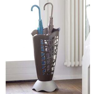 BAMA Ιταλίας Ομπρελοθήκη Πλαστική Ø30x60.5cm με Διάτρητη Επιφάνεια Ανθρακί-Ασημί