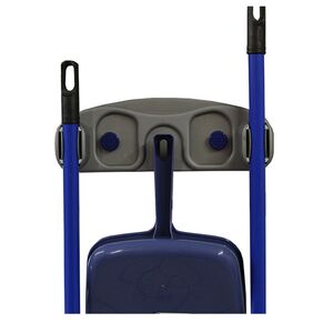 Κρεμάστρα Σκούπας Τοίχου με Γάντζο για Φαράσι Πλαστική 30x10x4.5cm με Ταινία Στήριξης ή Βίδες Γκρι-Μπλε BAMA Ιταλίας