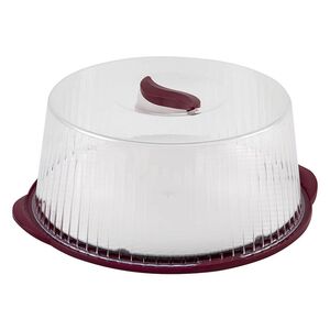 BAMA Ιταλίας Τουρτιέρα Πλαστική 36.5x33x14.8cm με Περιστρεφόμενη Βάση Βυσσινί-Διάφανο