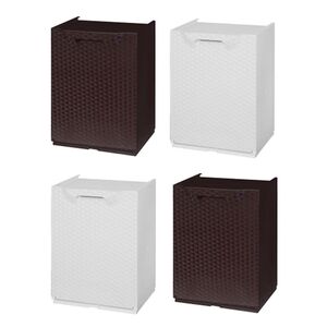 ARTPLAST Ιταλίας Κάδος Ανακύκλωσης Απορριμμάτων Κουζίνας 34x29x47cm 46lt Πλαστικός RATTAN Λευκό